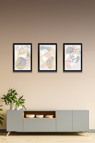 Artavessa 3 Parça Çerçeve Görünümlü Mdf Tablo Seti