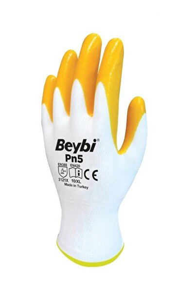 Beybi Pn5 Nitril Sarı Iş Eldiveni 10 Beden - 60 Çift