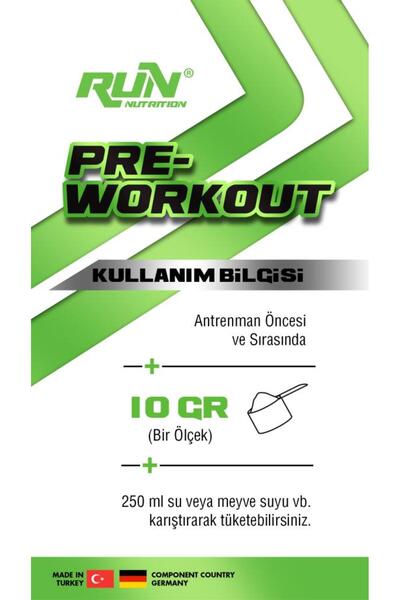 Run Nutrition Pre-workout Limon Aromalı - 300g - 30 Servis