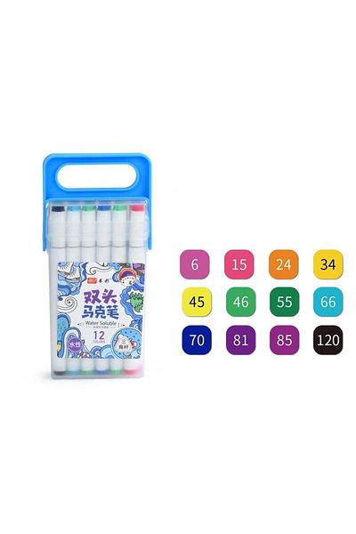 gebzeli Double-ended marker set water-based 12 pieces in box with special holding apparatus