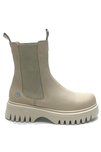 Mammamia Genuine Leather Zippered Women's Boots Beige D23KB-1170