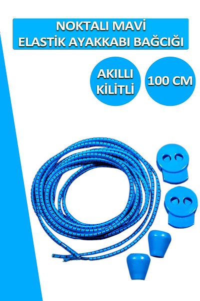 Dopar Lucky Blue Smart Locking Shoelaces Elastic Dotted Laces 100 cm