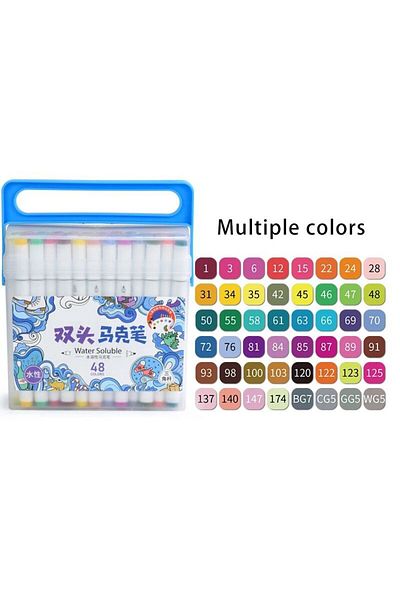 gebzeli Double-Ended Marker Set Water-Based 48Pcs in a Box with Special Holding Apparatus