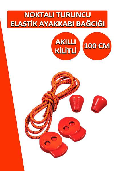Dopar Lucky Orange Smart Locking Shoelaces Elastic Dotted Laces 100 cm