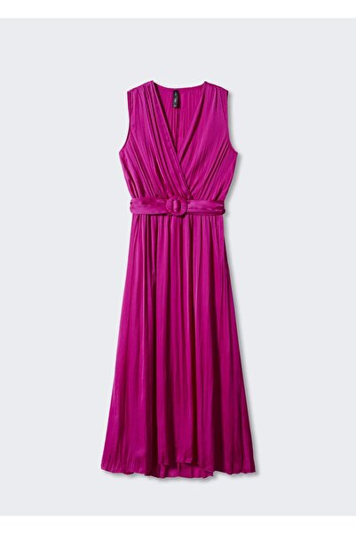 MANGO Woman Pilili Saten Elbise