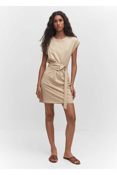 MANGO Woman Rochie scurtă cu cravată
