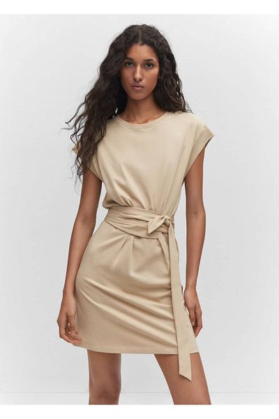 MANGO Woman Rochie scurtă cu cravată