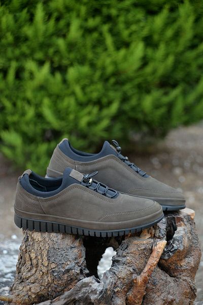 JAMES FRANCO Men's 100% Genuine Leather Smoke Color Casual Shoes Combining Elegance and Comfort with Innovative Style