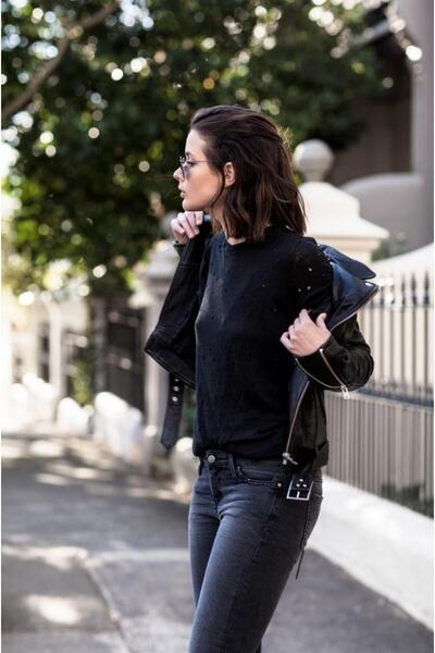 royalmoni Γνήσιο δερμάτινο μπουφάν από δέρμα αρνιού, μαύρο γυναικείο δερμάτινο μπουφάν με δερμάτινο παλτό με ζώνη