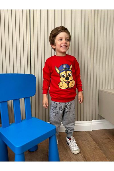 öykümgaleria Boy's Oversize Seasonal Paw Petrol Bottom Top Set