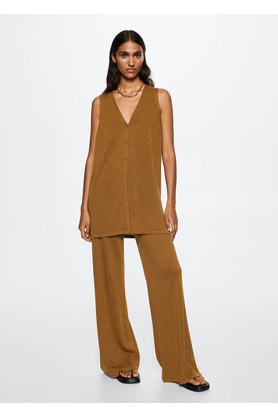 MANGO Woman Cardigan supradimensionat de tricotaj subțire