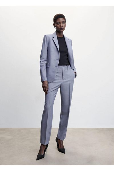 MANGO Woman Pantaloni din stofă cu tăietură dreaptă