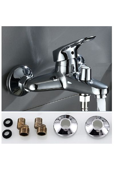 Depolife Bathroom Shower Faucet Mix Hot Cold Bath Fountain Solid Brass Saving Faucet