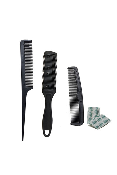 Alsun 3-Piece Styling Comb and Hair Razor Set