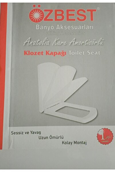 ÖZBEST Kare Tasarımlı Sıfır Amortisörlü Klozet Kapağı, Şık ve Kullanışlı Tasarım