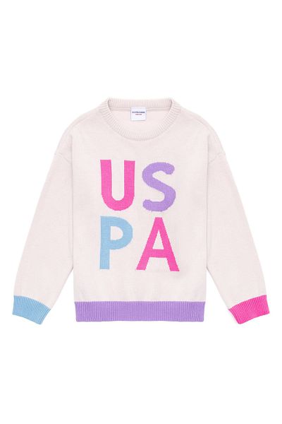U.S. Polo Assn. Πόλο Ασν. Κρεμ γυναικείο πουλόβερ με λαιμόκοψη - CANDY