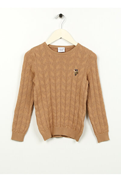 U.S. Polo Assn. U.S. Polo Assn. Bisiklet Yaka Slim Fit Ekru Erkek Kazak G083S...