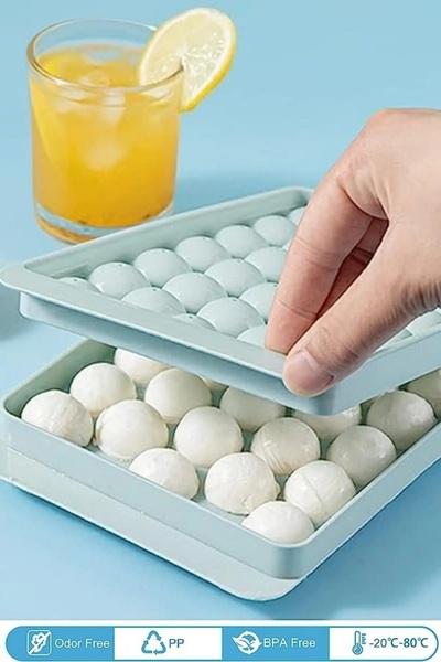 Open Home Concept Küre Buz Kalıbı Kapaklı 33 Hazneli Yuvarlak Buz Kalıbı Kokt...