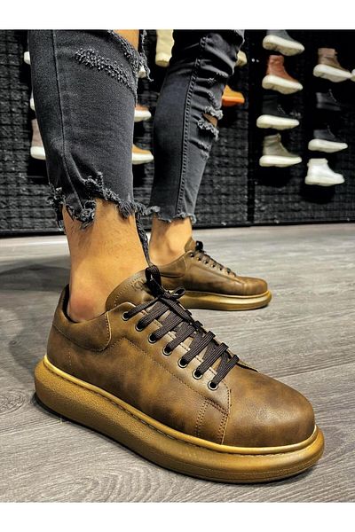 BZ Moda B044 KT Lace-Up Orthopedic Sole Ανδρικά αθλητικά παπούτσια καφέ