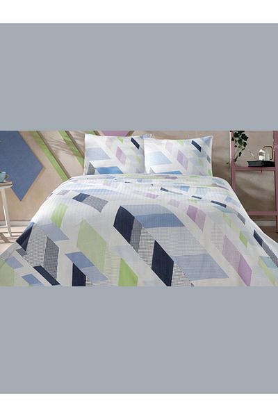 Taç Young Fashion Pique Set Gena Blue Single Person Elastic 160 Cm X 230 Cm