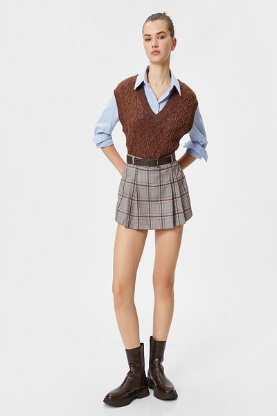 Koton Women's Brown Melange Vest
