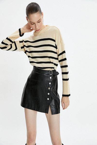 Koton Beige Striped Women's Sweater