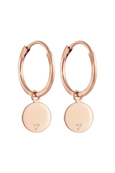 ELLI Ohrringe Creolen Plättchen Coin Organic Look 925 Silber