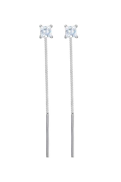 ELLI Ohrringe Geo Kugel Minimal Durchziehen Zirkonia 925 Silber
