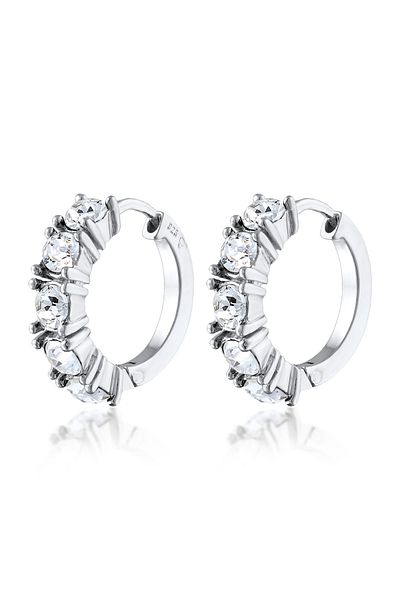 ELLI Ohrringe Creolen Kristalle Elegant 925 Silber