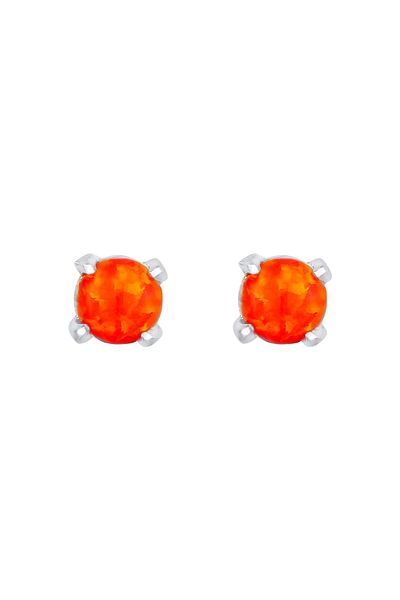 ELLI Ohrringe Stecker Opal Rund Synthetisch 925 Silber