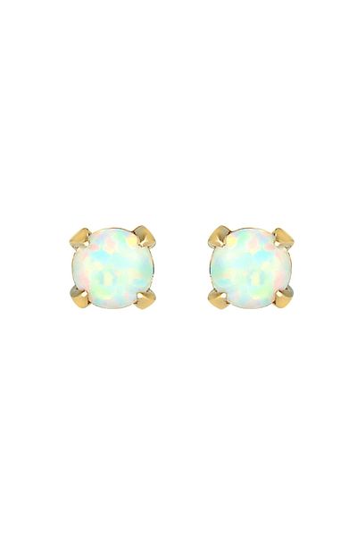 ELLI Ohrringe Stecker Opal Rund Synthetisch 925 Silber
