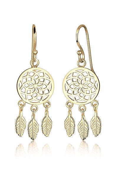 ELLI Ohrringe Traumfänger Federn Boho Festival 925 Silber