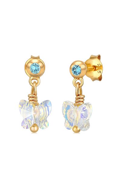 ELLI Ohrringe Kinder Schmetterling Kristal Silber