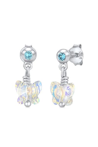 ELLI Ohrringe Kinder Schmetterling Kristalle Silber