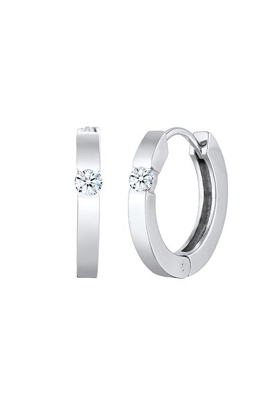 ELLI Ohrringe Creolen Diamant (0,22 ct.) Eleganz 925 Silber