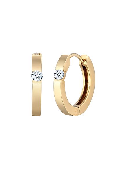 ELLI Ohrringe Creolen Diamant (0,22 ct.) Eleganz 925 Silber