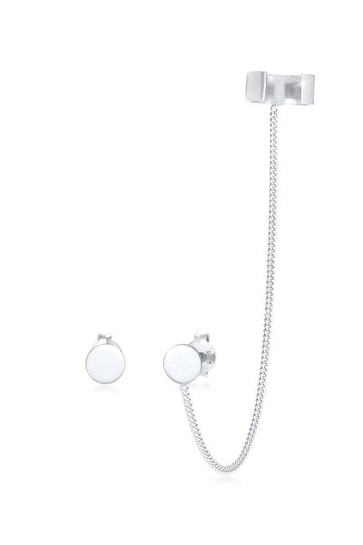 ELLI Ohrringe aus 925er Silber – Stecker, Ohrklemmen und Klemmen Rund Plättchen