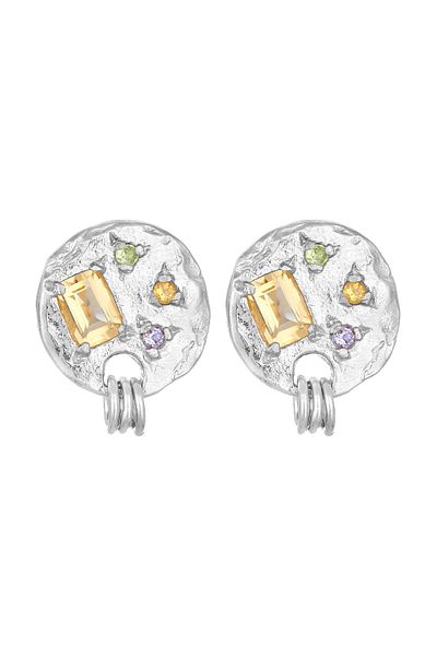 HAZE & GLORY Ohrringe Ohrstecker Iolith Granat - Liza 925 Silber