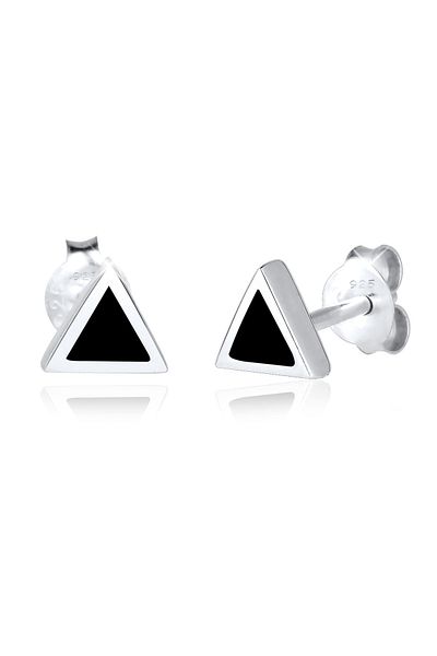 ELLI Ohrringe Dreieck Geo Basic Trend Emaille 925 Silber