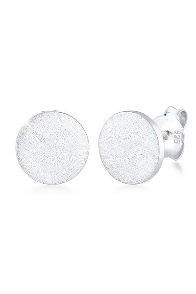 KUZZOI Ohrringe Herren Stecker Basic Geo Brushed Trend 925 Silber