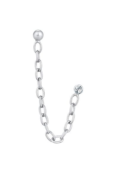 ELLI Ohrringe Kette Piercing Kristall 925 Silber