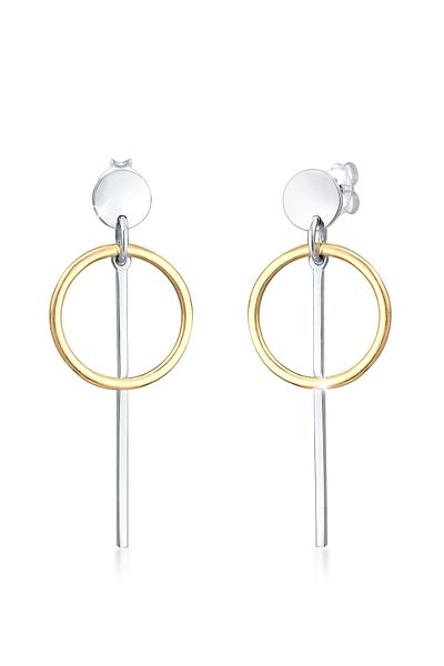 ELLI Ohrringe Hänger Geo Kreis Basic Minimal Cool 925 Silber