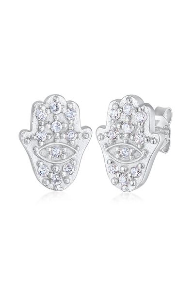 ELLI Ohrringe Hamsa Hand Zirkonia Orient Symbol 925 Silber