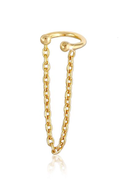 ELLI Ohrringe Earcuff Ohrklemme mit Kette 925 Silber