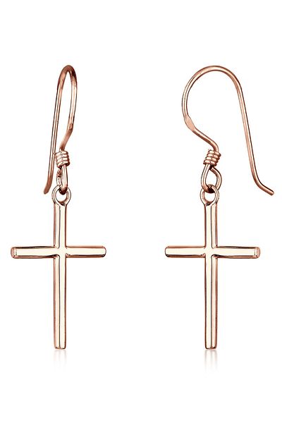 ELLI Ohrringe Kreuz Religion Kommunion Konfirmation 925 Silber