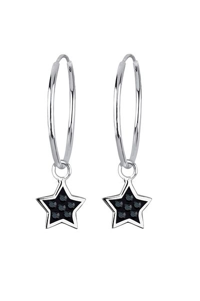 ELLI Ohrringe Creolen Stern Kristal 925 Gümüş