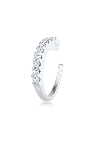 ELLI Ohrringe Tekli Kulaklık Zirkona Kristal Trend 925 Gümüş