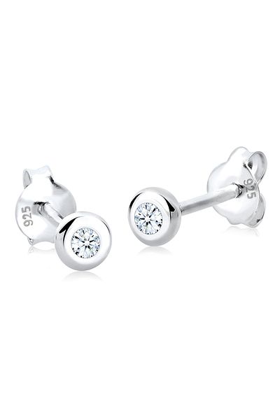 ELLI Ohrringe Basic Diamant (0,06 ct.) 925 Silber Geschenkidee
