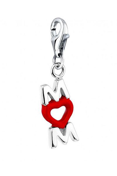 Nenalina Charm Mom-Anhänger Herz Emaille Muttertag 925er Silber