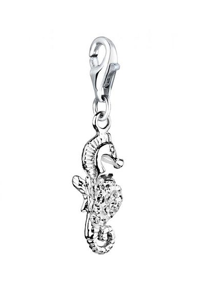 Nenalina Charm Anhänger Seepferdchen Kristalle 925 Silber